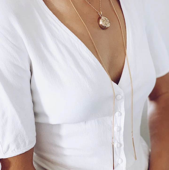 Gold Chain Bar Drops Choker - Image 4