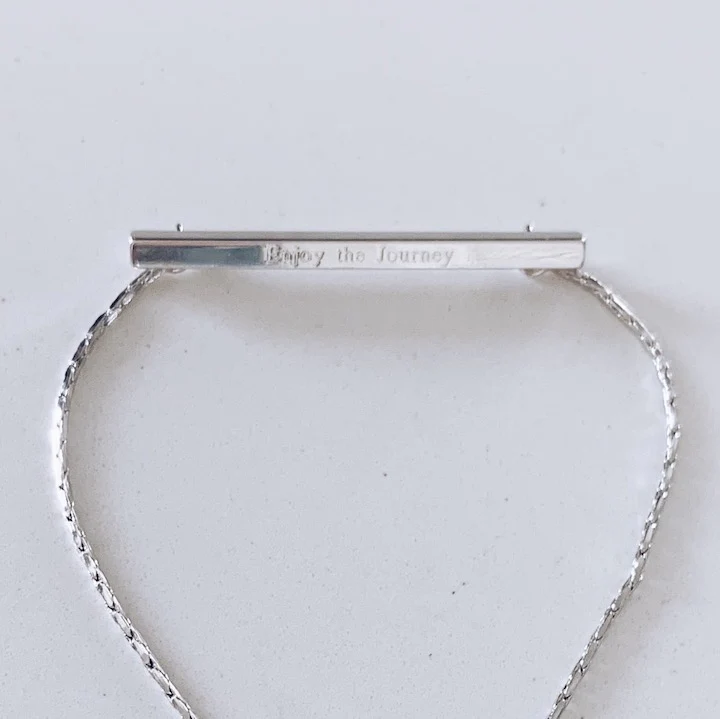 Inspirational Silver Bar Bracelet - Image 3
